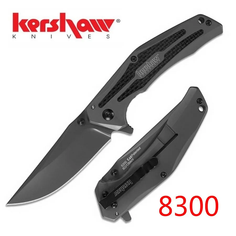 

Kershaw 8300 Tactical Folding Knife DuoJet Flipper 3.25" Ti Carbo-Nitride Blade Stainless Steel Handle with Carbon Fiber Inserts