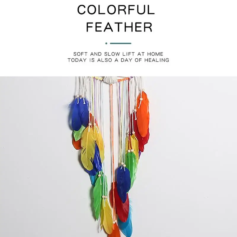 Ловец снов для спальни взрослых красочный тканая круглая сетка девочек декор