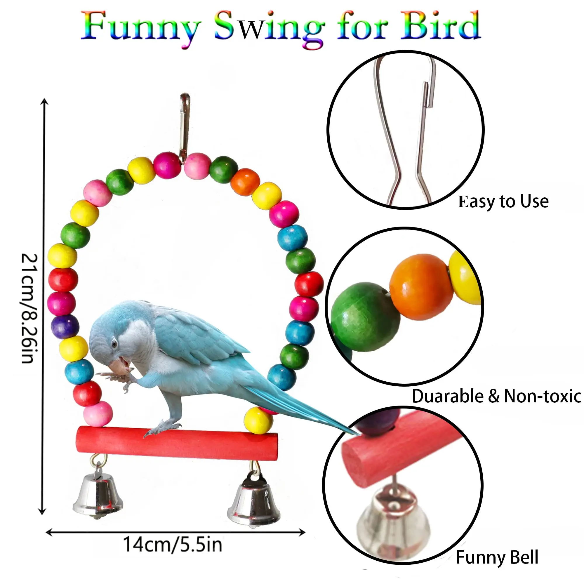 10 шт. игрушки для попугаев аксессуары птиц качели жевательные гамак бусины