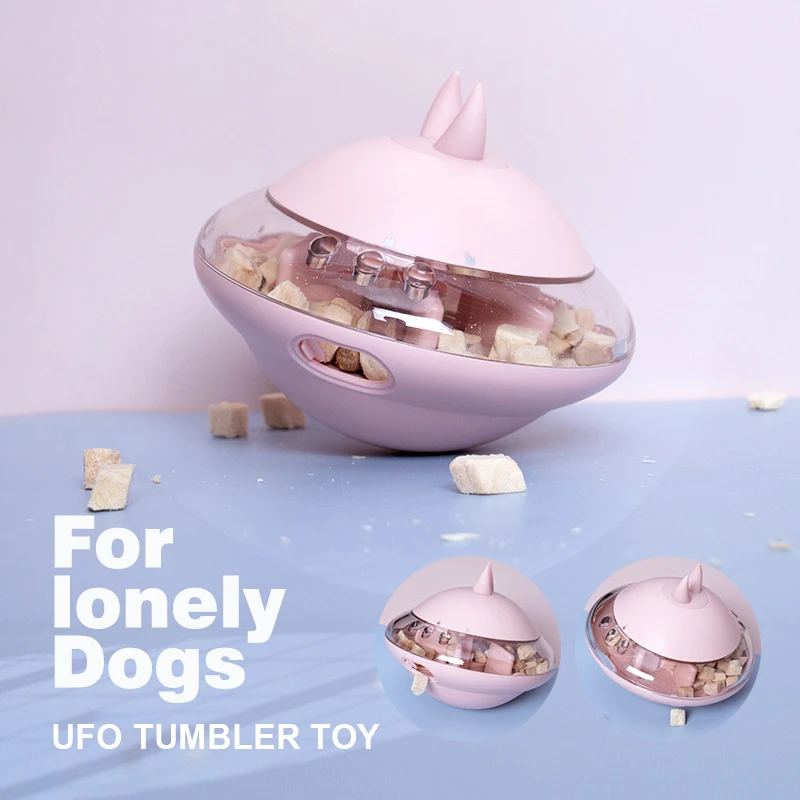 

Dog Leakage Food Ball Funny Interactive Flying Saucer Tumbler Food Ball Toy Resistance To Bite Pet Food Container Dog Feeders