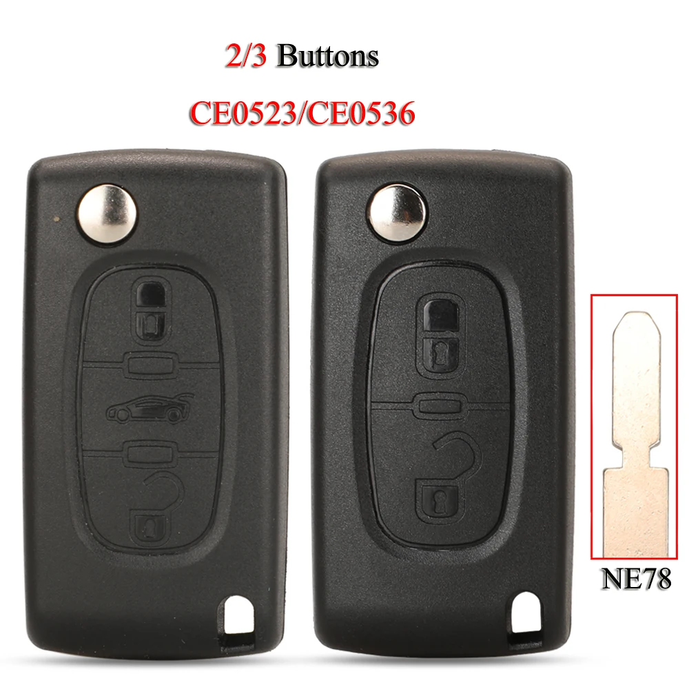 Jingyuqin складной корпус дистанционного ключа автомобиля для Citroen Peugeot 607 406 207 307 2/3