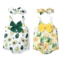summer newborns baby girl romper avocado pineapple print jumpsuit toddler girl jumpsuit overalls suspender infant clothing
