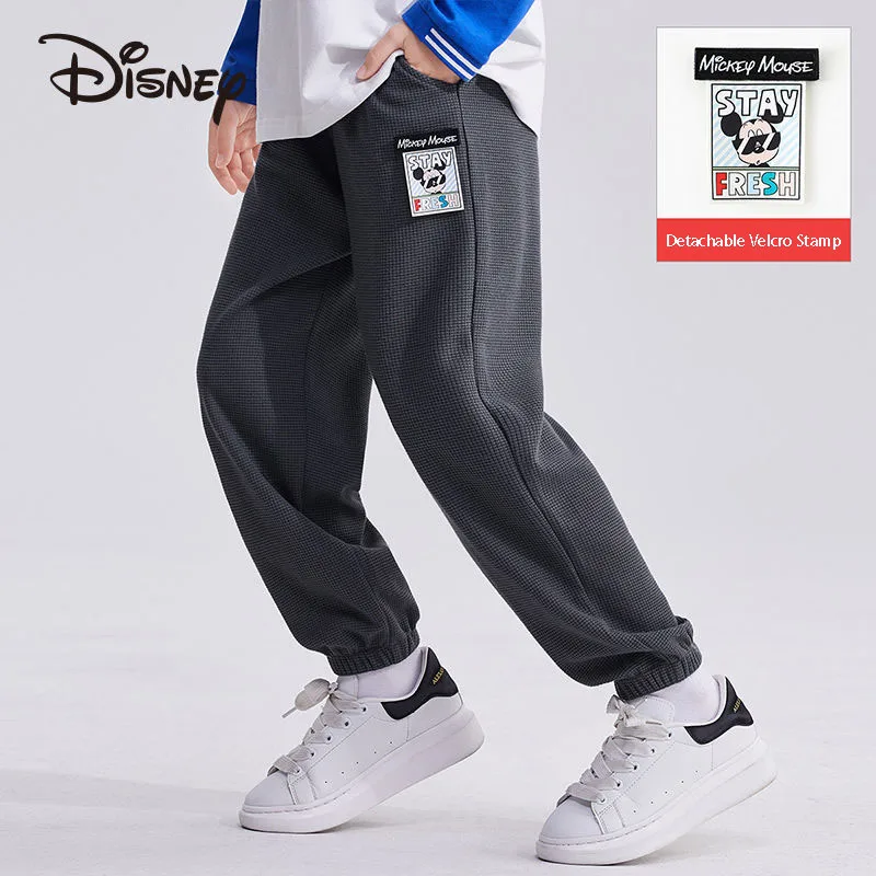 

Спортивные штаны Disney, повседневные брюки со средней талией, с вафельным рисунком Микки Мауса, с карманами, весна-осень