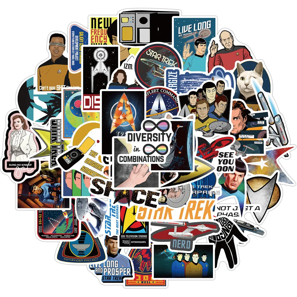 

10/30/50PCS Classic Movie Star Trek Sticker Decals Laptop Phone Guitar Luggage Skateboard Kids Toys PVC Sticker Wholesale