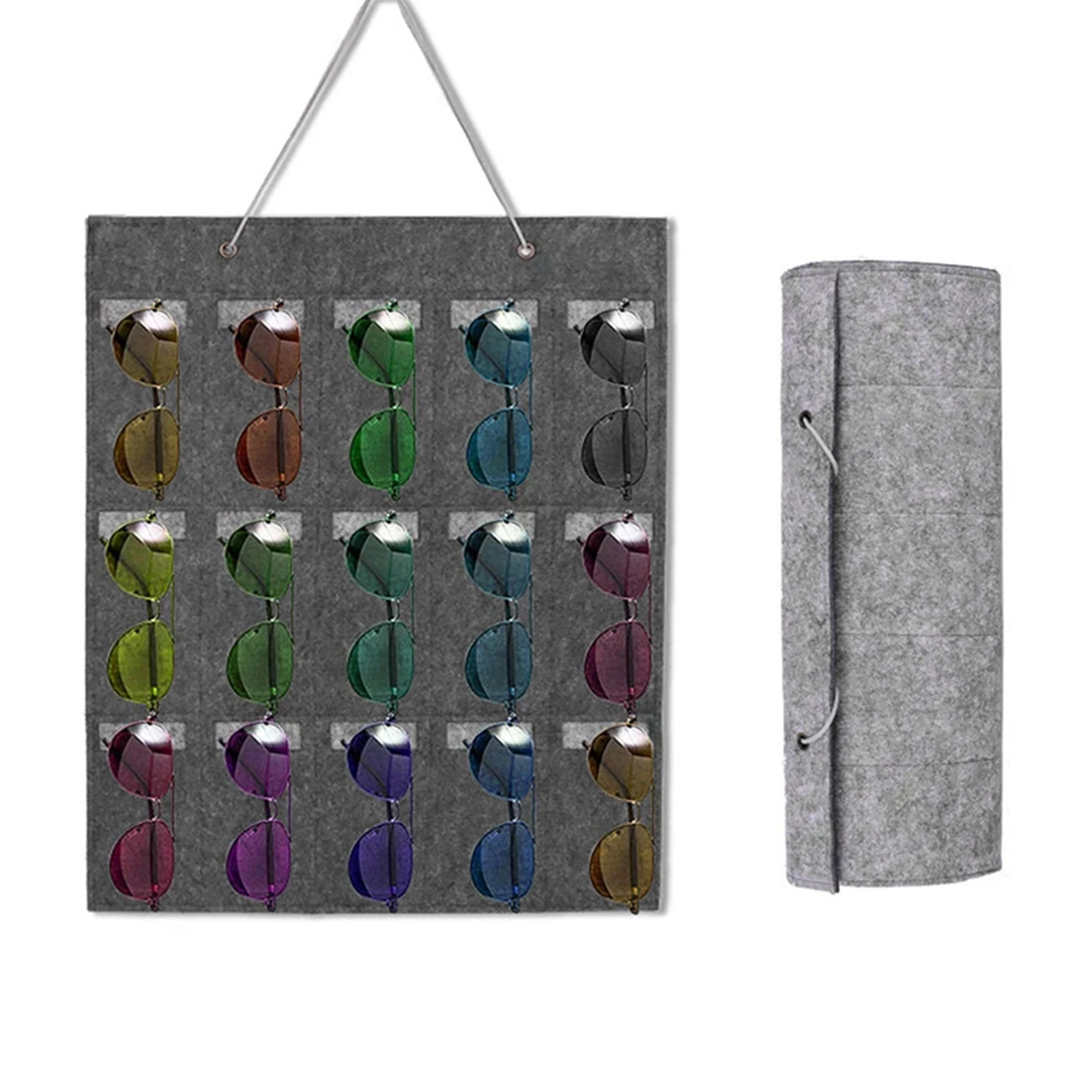 

Felt Glasses Sunglasses Organizer Storage Wall Hanging Bag Wall Pocket Storage Box Organizer Sunglasses Eyeglass Container