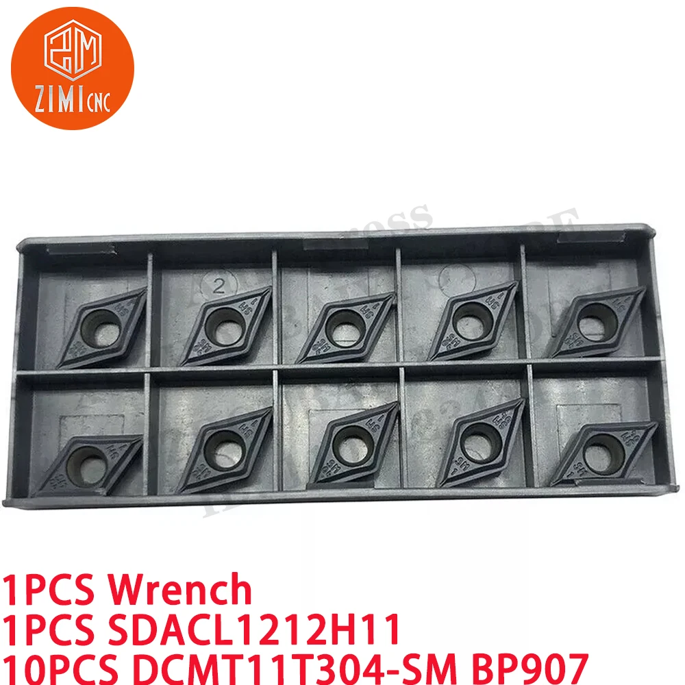 1PC SDACL 1212H11 12 мм ЧПУ Держатель внешнего токарного инструмента + 10PC DCMT11T304-SM