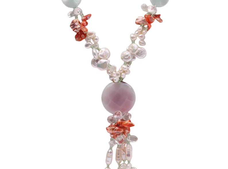 Ювелирные изделия из жемчуга Terisa 5-6 мм белый и кофейный розовый пресноводный