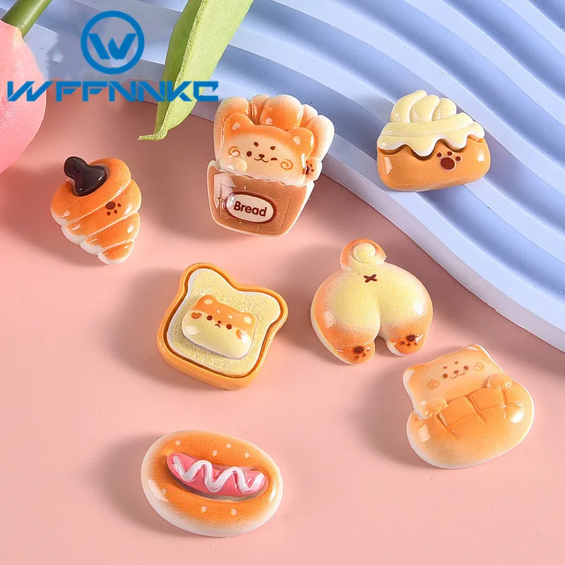 WFFNNKC 10/20 шт. мультяшный хлеб картофель фри полимерные аксессуары DIY серьги