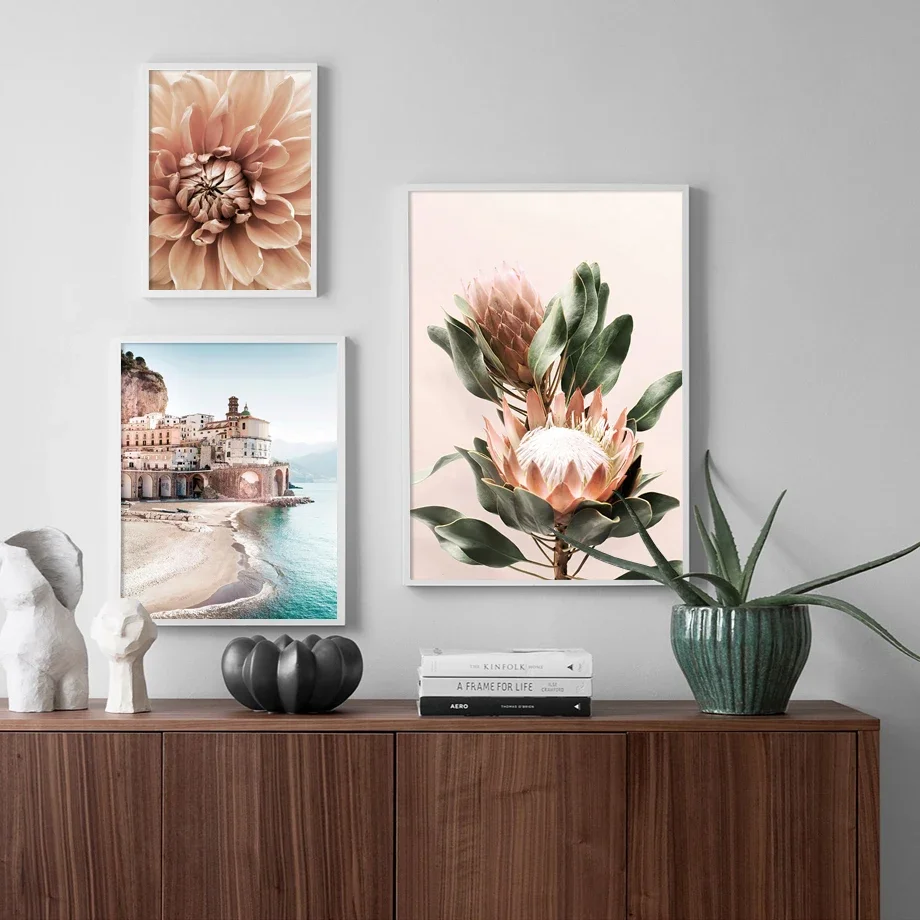 Настенная картина Венеция постер на холсте с изображением волн пляжа Амальфи