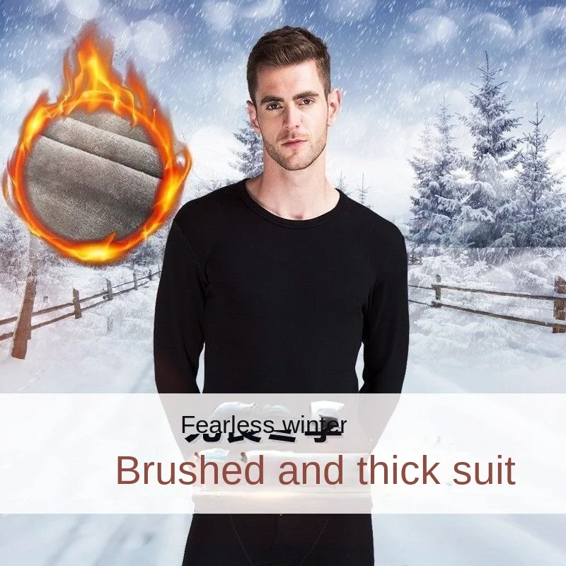 

Winter Thick Thermal Long Sleeve Men Fitness Clothing Long Shirt Leggings Warm Base Layer Sport Suit Keep Warm