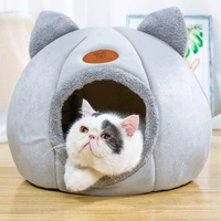 removable cat bed indoor cat dog house with mattress warm pet kennel deep sleeping winter kitten kennel puppy cage lounger
