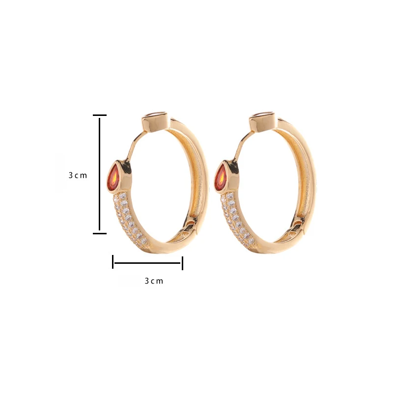 Классические серьги из меди и циркония в европейском американском стиле для