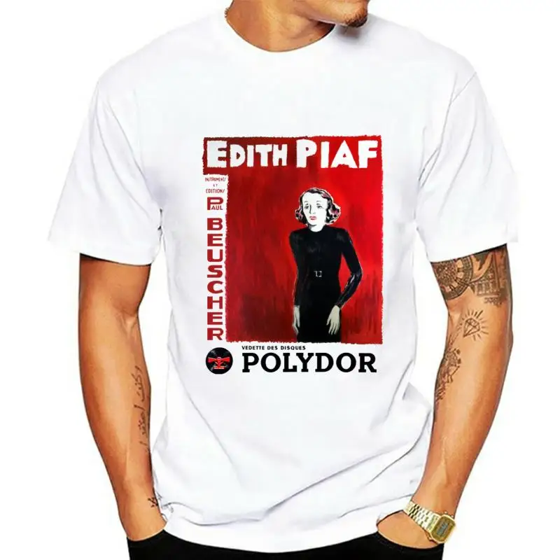 

Мужская футболка в стиле ретро, с надписью Edith Piaf Chanteuse