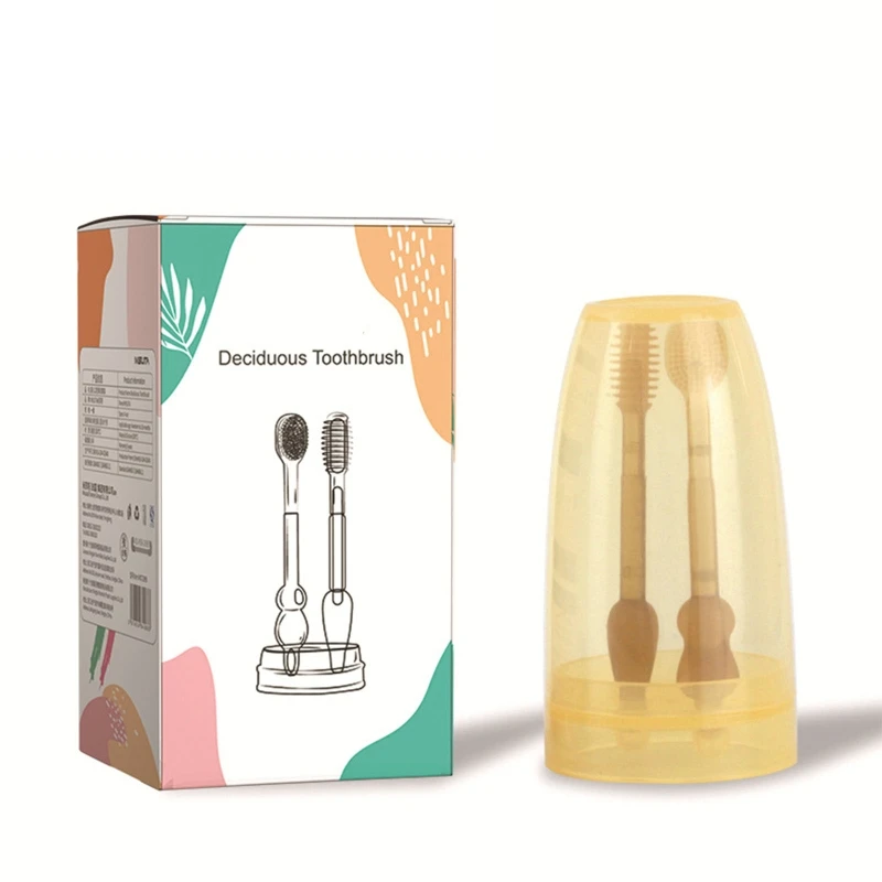 

Детская зубная щетка с мягкой щетиной, силиконовая щетка для языка, щетка для чистки покрытия для младенцев, малышей, уход за полостью рта, з...