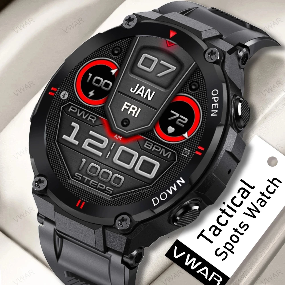 

Military Tactical Smart Watch Men Bluetooth Call Outdoor Waterproof Watches Heart Rate Fitness Tracker for Samsung IOS Phone