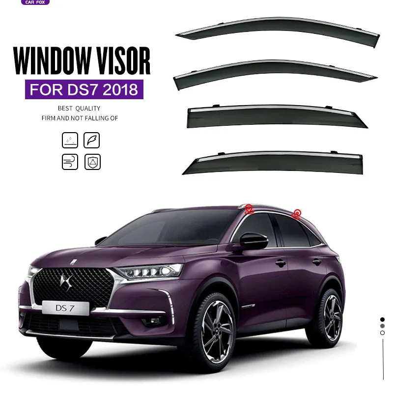 Фото Автомобильный оконный козырек для CITROEN DS7 Crossback 2018 + тент, навесы, лобовое стекло, боковое окно, козырек от дождя, автоаксессуары №1