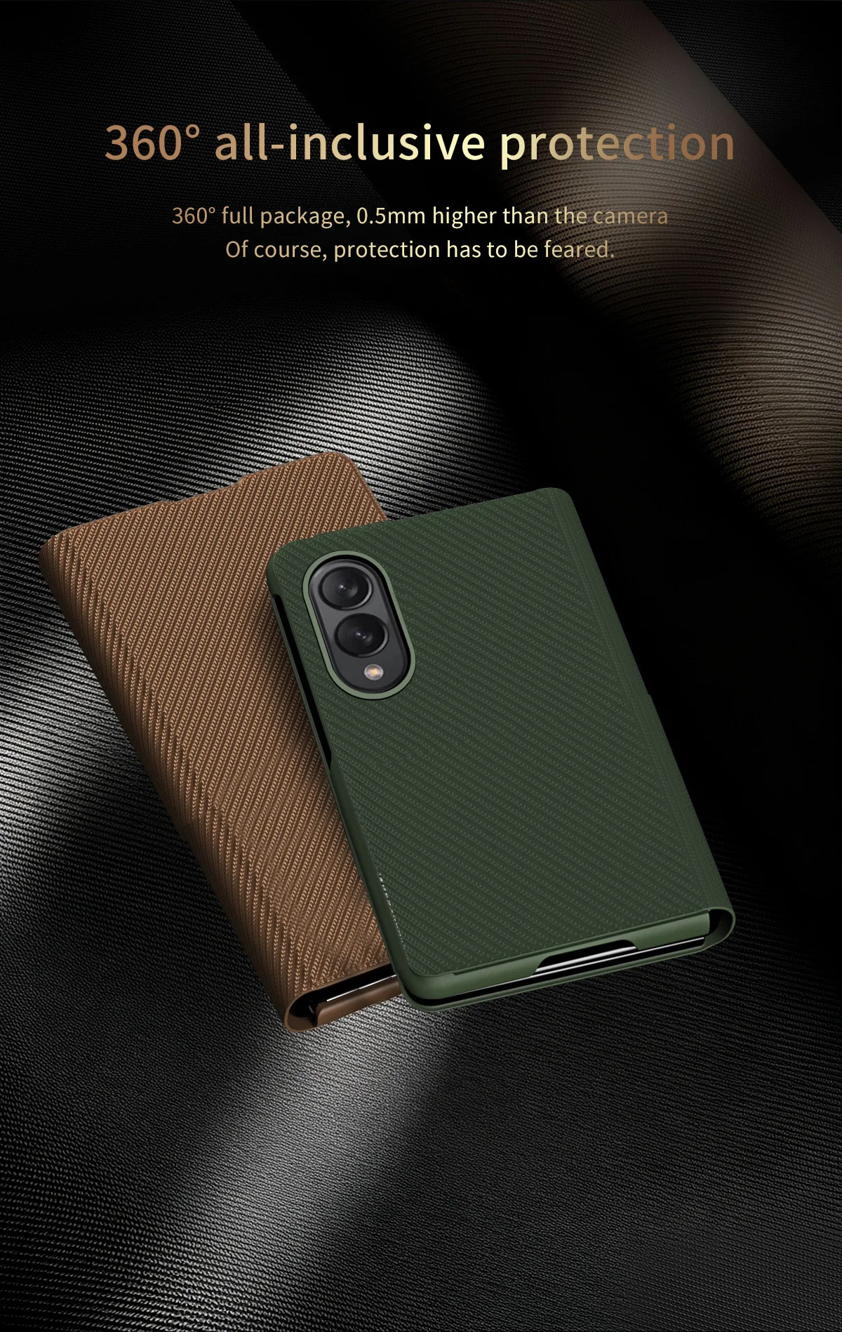 Фото Роскошный деловой чехол для телефона с текстурой под кожу для Samsung Z Fold 8 7 6 5 4 3 2, ультраточная прорезка, защита от отпечатков пальцев №4