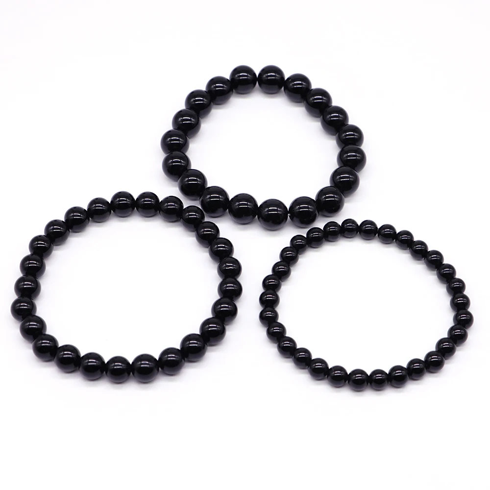 Женский/мужской браслет с бусинами из натурального камня диаметром 6/8 мм