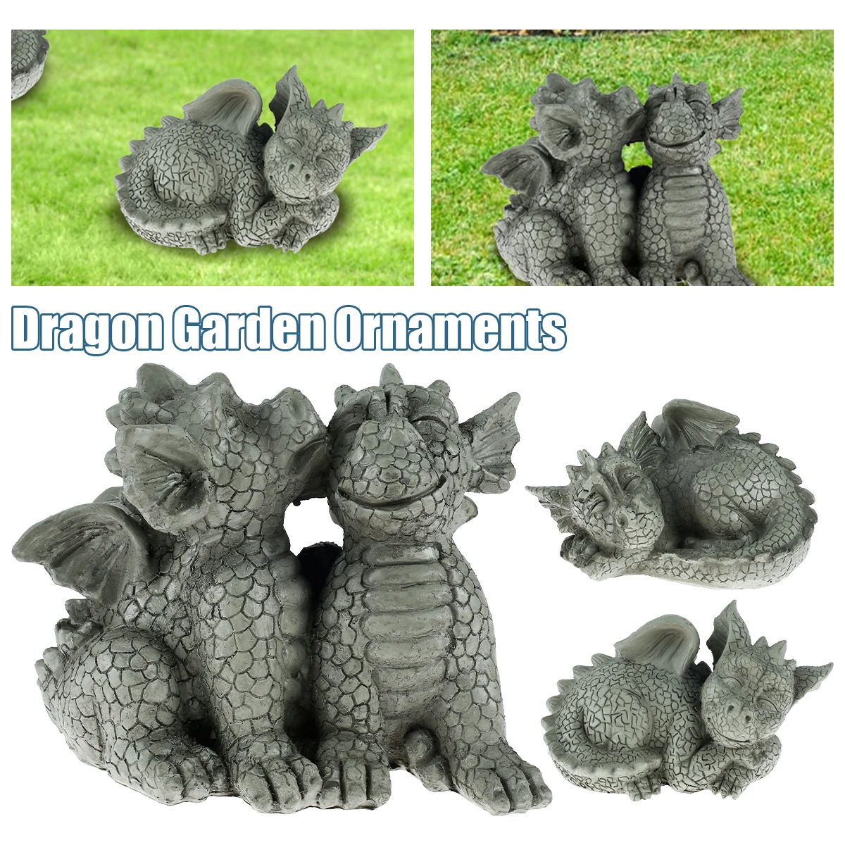 

Outdoor Yard Decoration Resin Fun Ornaments Display Mold Miniature Dragon Figurine Statue Home Garden Decor