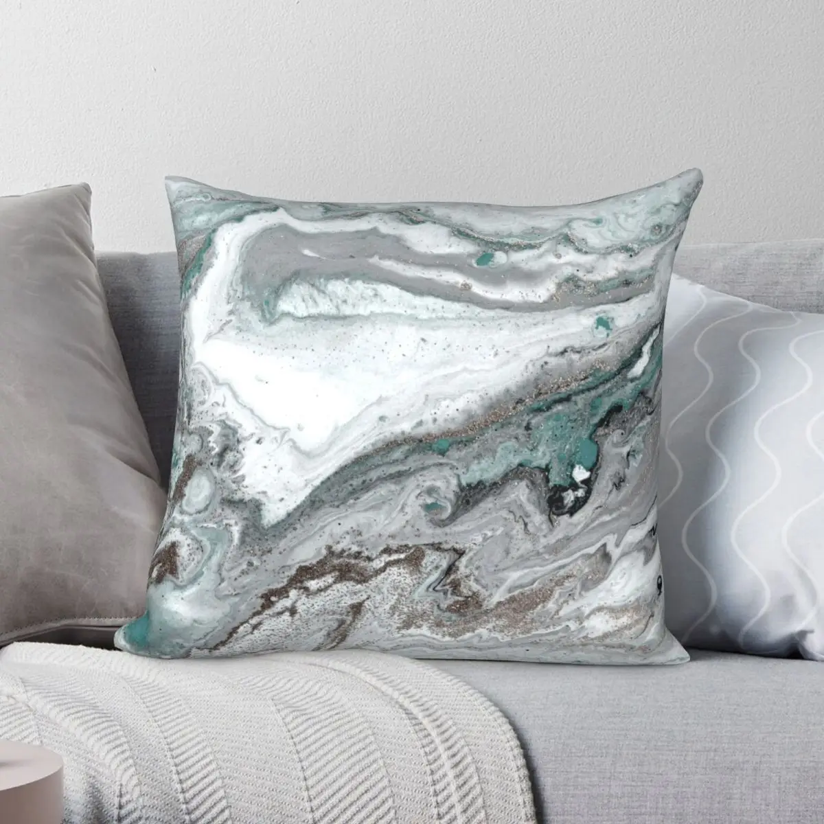 

Мраморный чехол для подушки из полиэстера и льна с бархатным узором на молнии, декоративный чехол для подушки, чехол для постельного белья, оптовая продажа