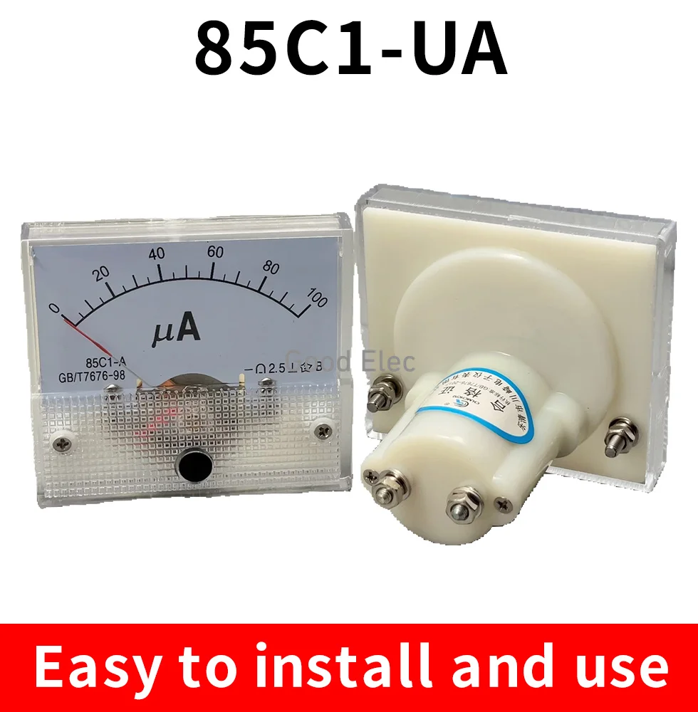 85C1-ua 50UA 100UA 200UA 300UA 400UA 500UA Амперметр постоянного тока Аналоговый измеритель Панель