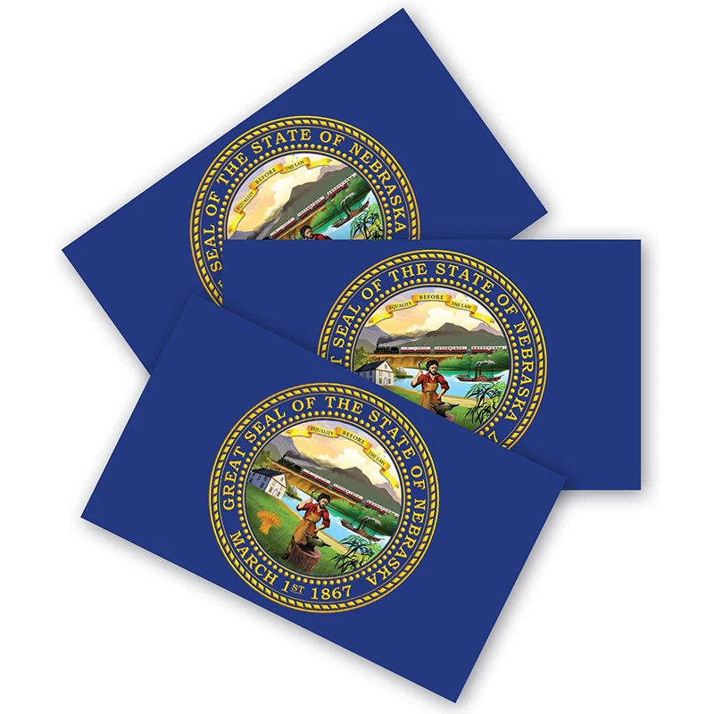 Набор наклеек на бампер с флагом Небраски из 3 шт. изготовлен прочного