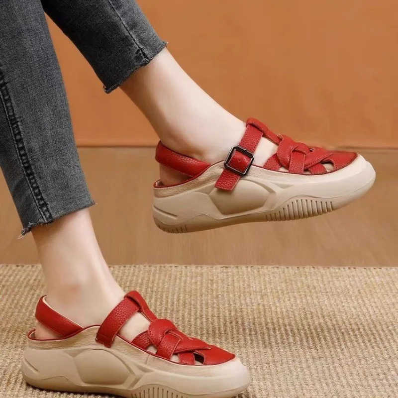 New Women's Sports Shoes 2023 Summer Breathable Light Flat Women's Sandals Roman Closed Toe Wedge Platform Ladies Casual Sandals