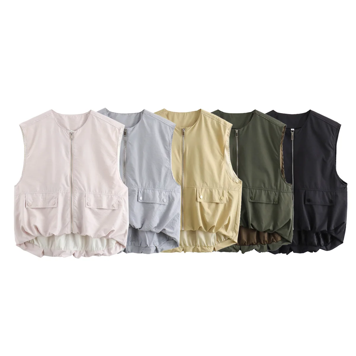 Модный женский Свободный жилет DUOPERI без рукавов с круглым вырезом женские