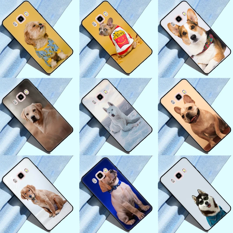 Cute Puppy Dog Phone Cover For Samsung J3 J7 J5 2016 A5 A3 2017 J4 J6 A6 A8 Plus A7 A9 J8 2018 Case Capa