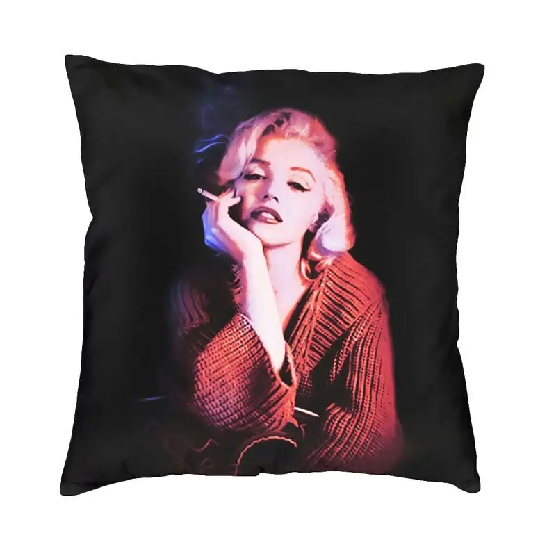

Custom Marilyns Blue Smoke Square Throw Pillow Case Home Decor 3D Two Side Printed Actress Singer Monroe Cushion Cover for Car