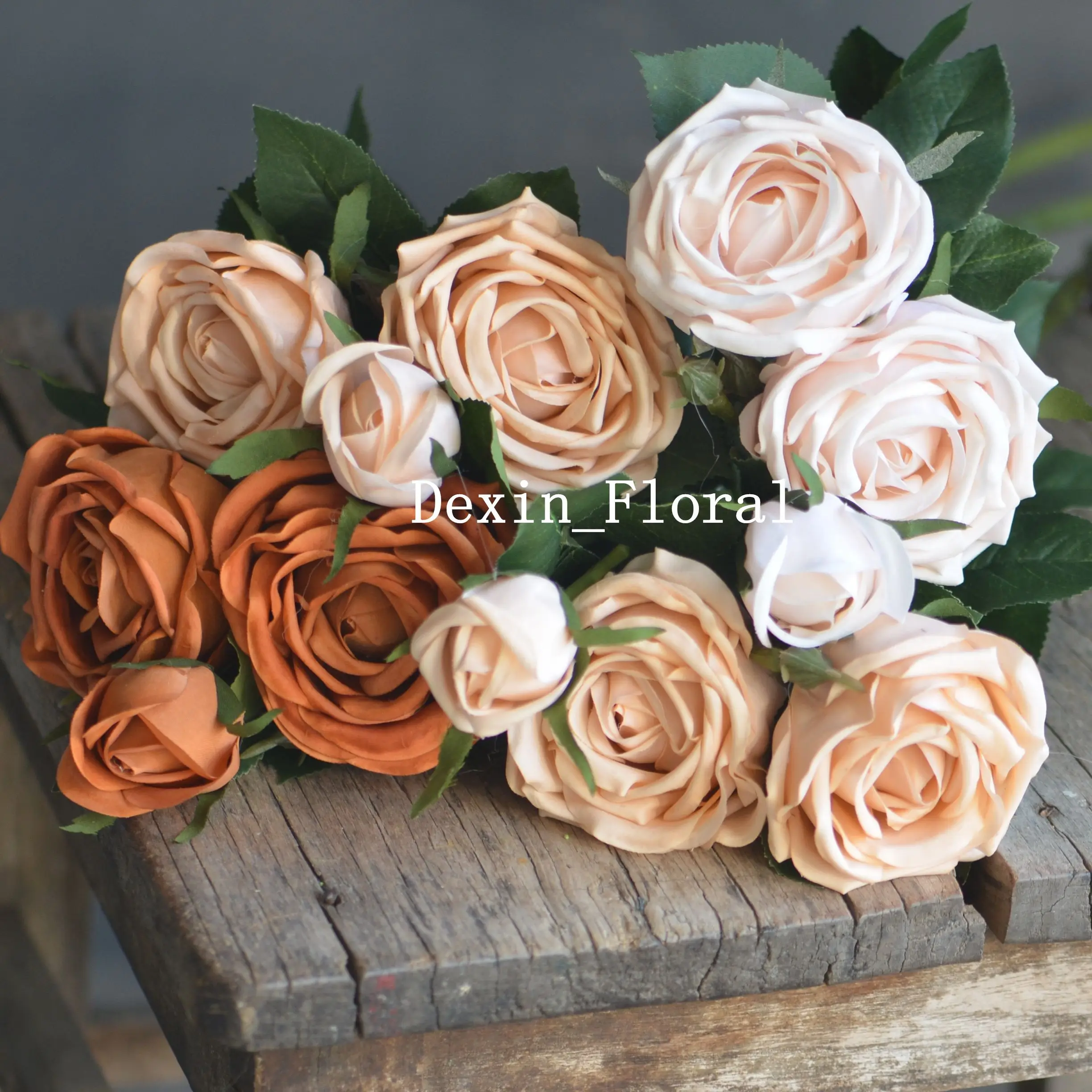 

Цвета Morandi, бледные румяна, сгоревшие оранжевые садовые розы, настоящие на ощупь розы, искусственные розы, DIY свадебные букеты, винтажные цве...