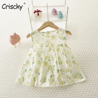 criscky 2022 baby summer clothing newborn kids baby girl clothes cotton romper dress floral jumpsuit