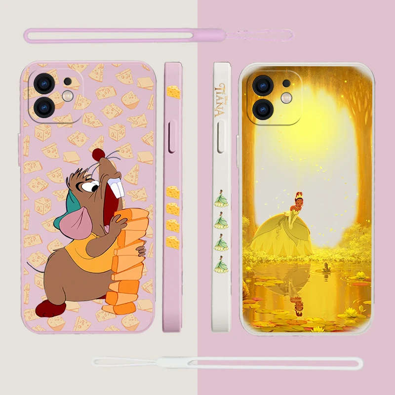 

Disney Princess Tiana Phone Case for Samsung A81 A53 A50 A12 A22S A52 A52S A51 A72 A71 A32 A22 A20 A30 A21S A11 4G with Lanyard