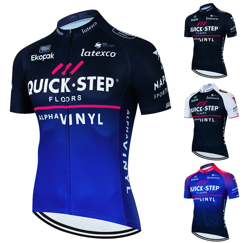Quick Step Ciclismo Jersey для дома Camisa MTB bicicleta Roupa manga curta Bicicleta ao ar livre Esporte corrida Verão