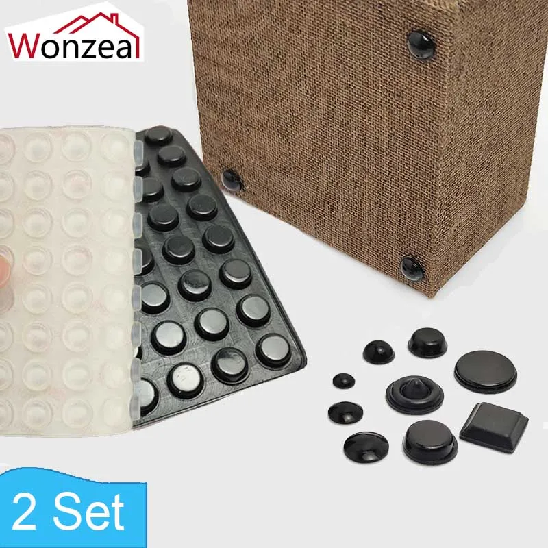 

2 Sets Door Stopper Silicon Rubber Kitchen Cabinet Door Damper Self Adhesive Stop Damper Buffer Pad Furniture Hardware