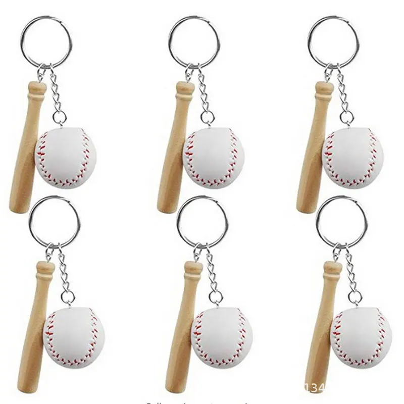

30pcs Softball Baseball Keychain Mini Wooden Bat Softball Keyring Softball Keychains for Girls Team Softball Sports Large Size