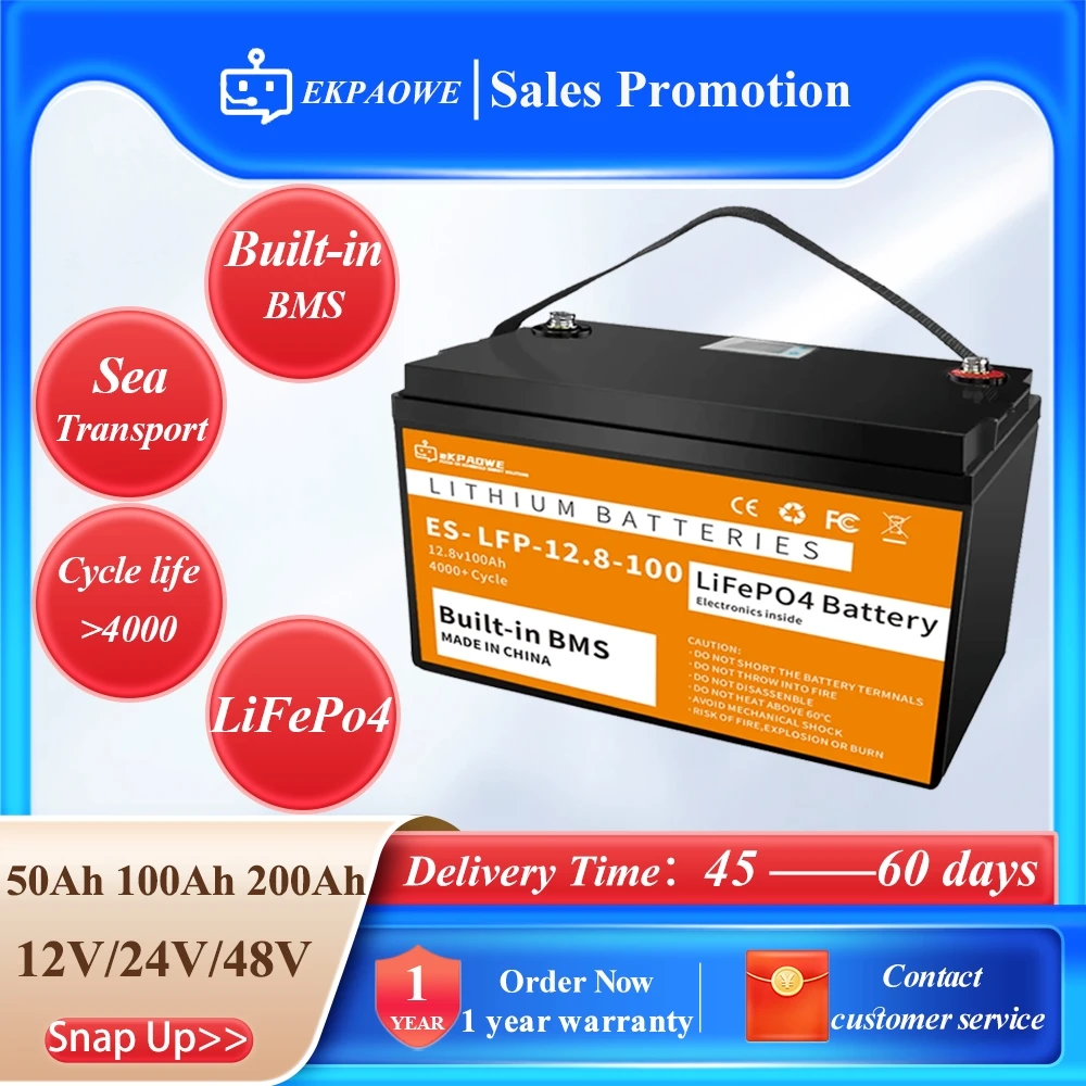 Аккумуляторная батарея LiFePo4 12 в 50 Ач для отвертки портативная электростанция