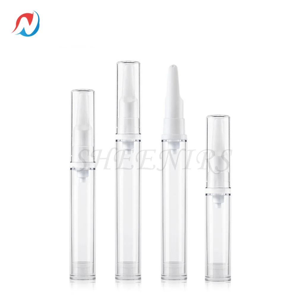 

50pcs Airless Pump Bottles 5/10/15ml Empty Refillable Cosmetic Airless Pump Jar Travel Size Vacuum Pump Bottle Dispenser For Eye