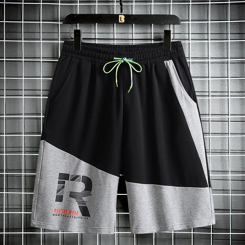 

Men's Quick Dry Running Shorts New 2023 Summer Casual Pocket Classic Brand Male Black Patchwork Pants Trouers