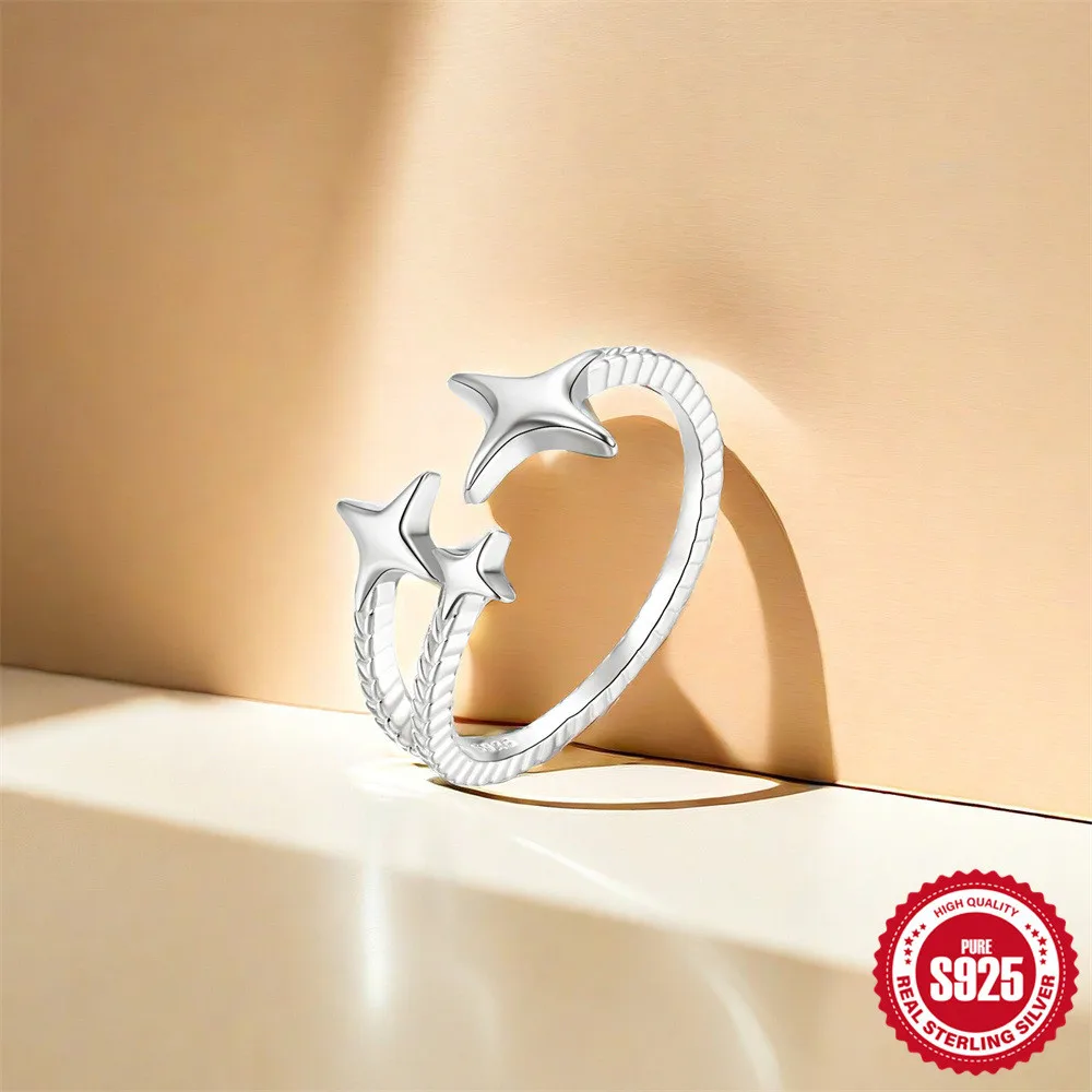 Женское открытое геометрическое кольцо из серебра 925 пробы с цирконом