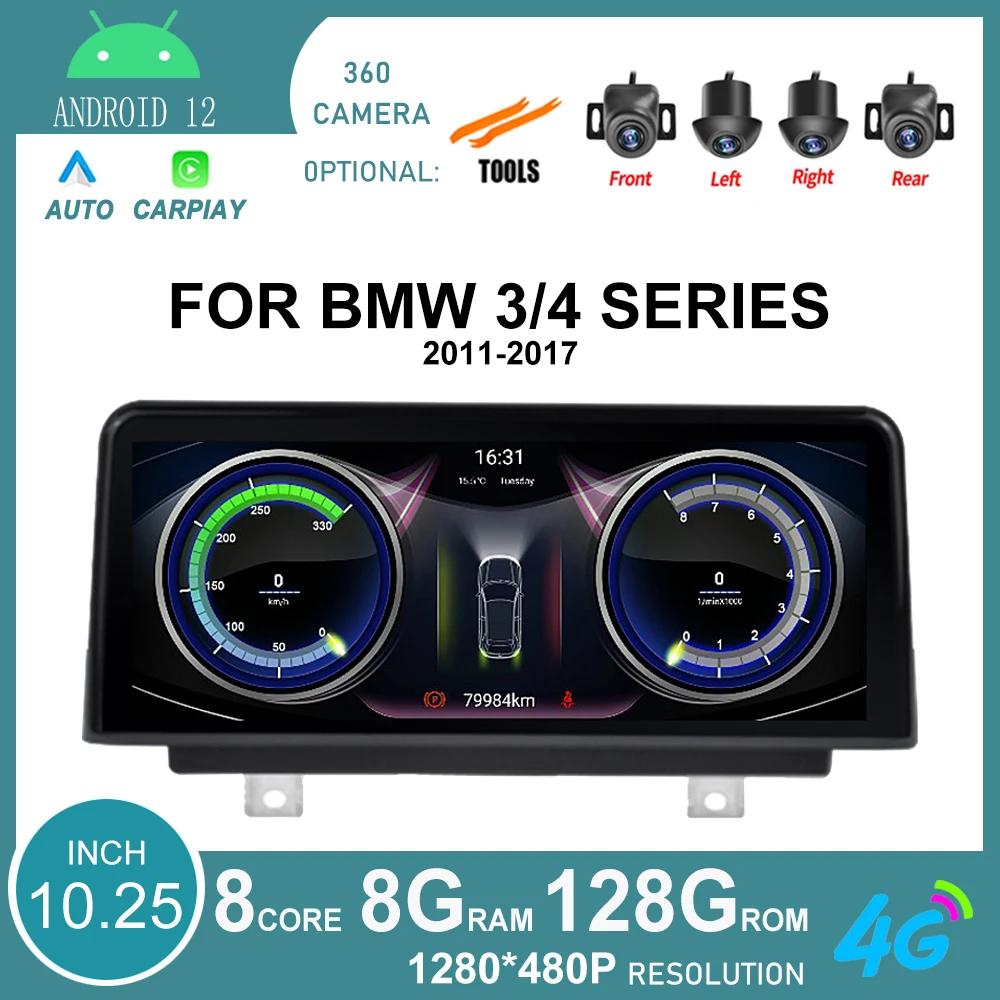 

10.25 "Android 12 Equipped with For BMW 3/4 Series NBT system carpenter (2011-2017 Years) 10.25 inch 1280 inch 480 IPS screen