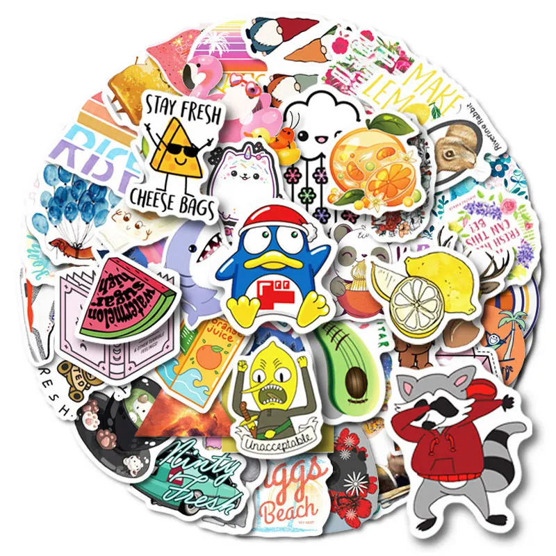 

10/30/50pcs Cartoon Series Sticker Drink Small Fresh Stickers Cartoon Doodle Stickers Luggage Stickers Decorative Stickers