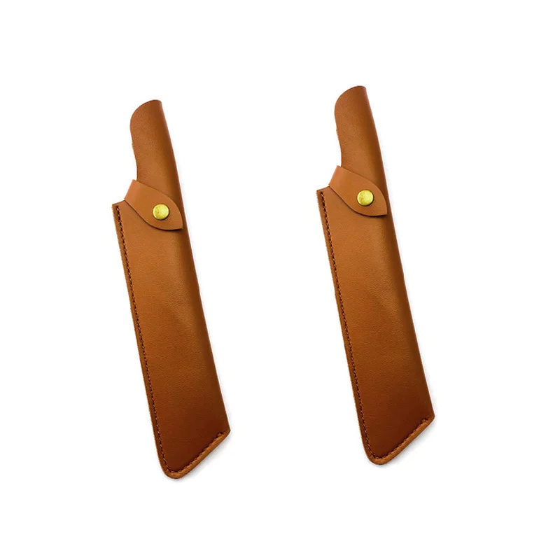 

2pcs/lot Cow Leather Cowhide Straight Knife Sheath Scabbard Cover Pants Storage Bag Holder With Brass Buckle Outdoor Portable
