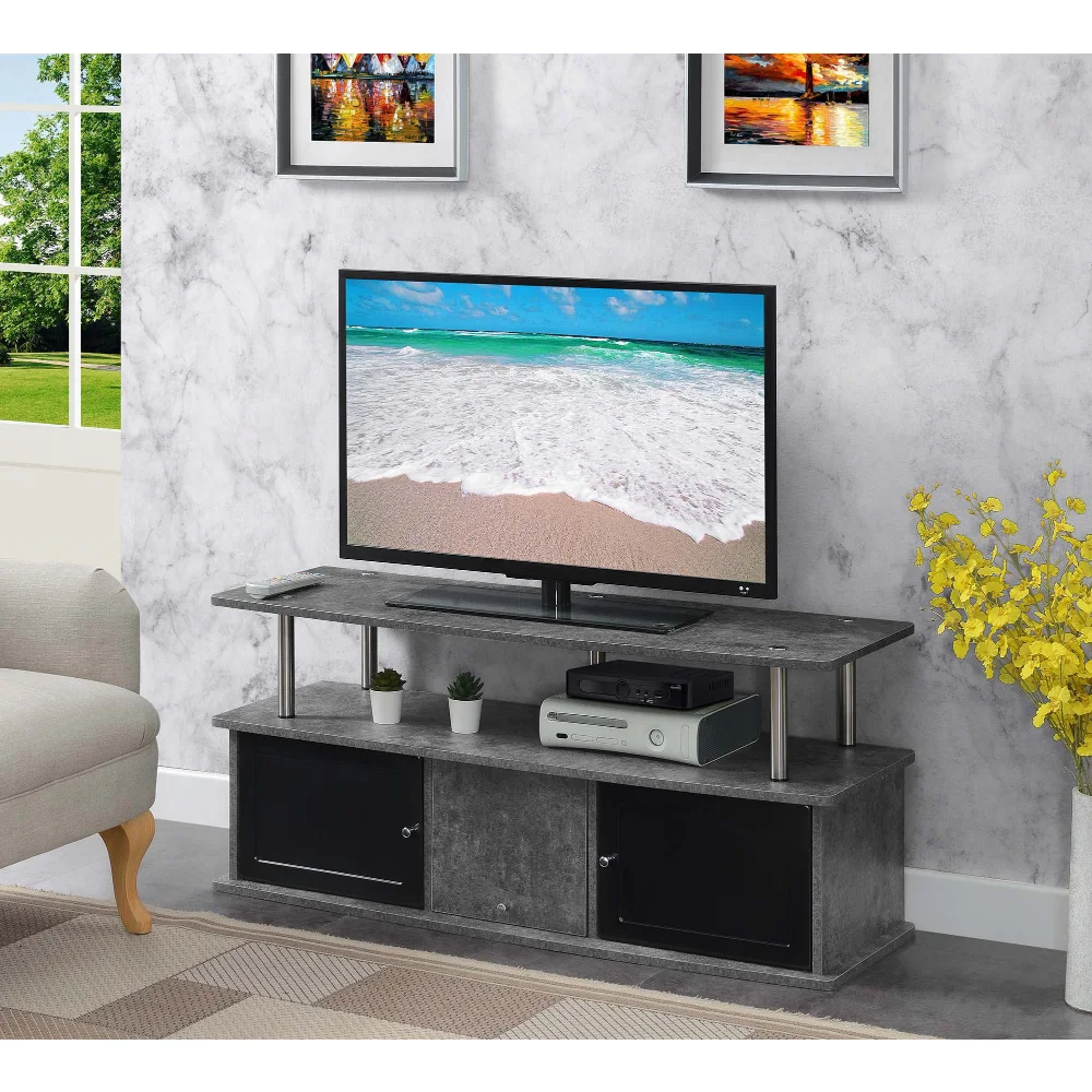 

Convenience Concepts Designs2Go TV Stand with 3 Cabinets for TVs up to 50", Cement