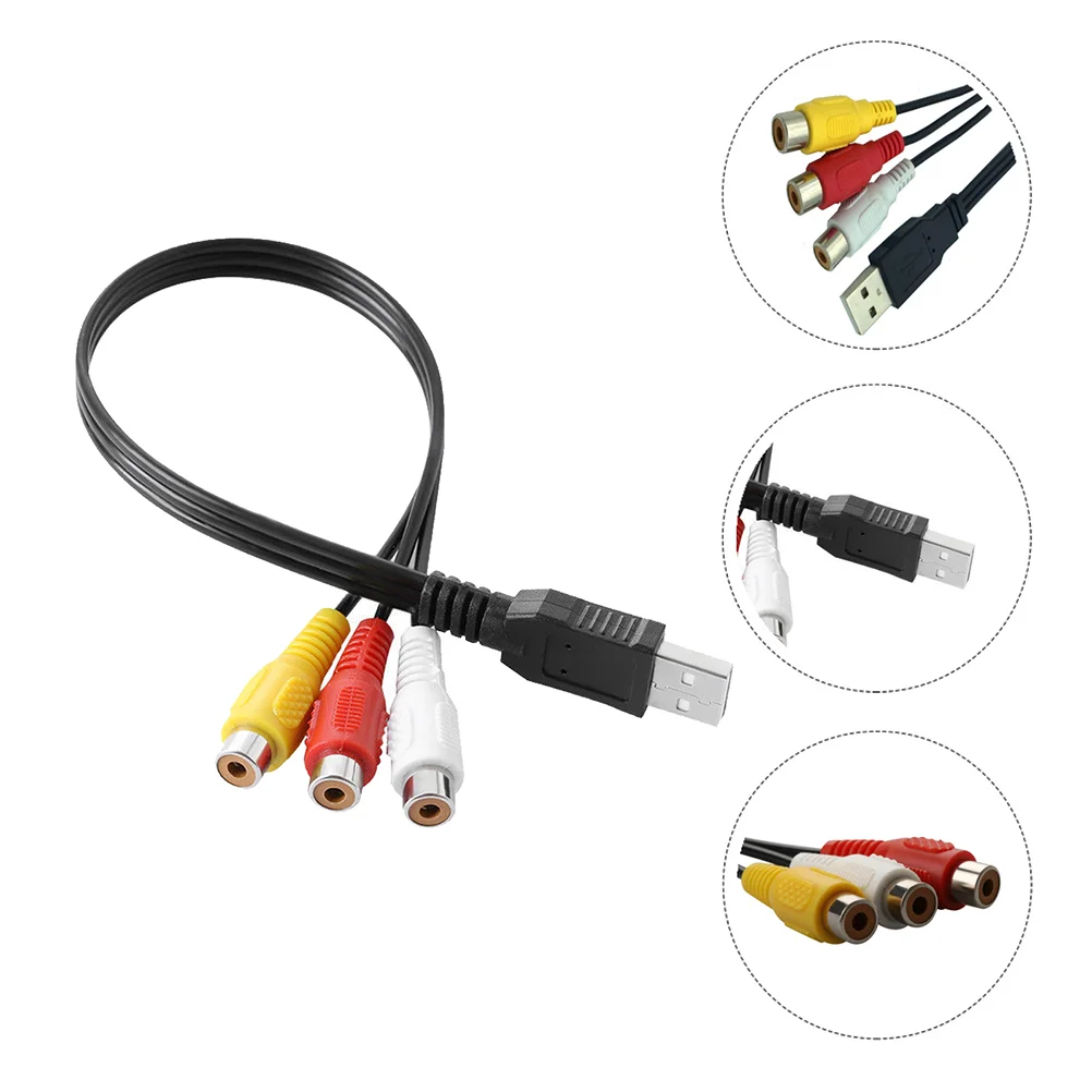 

1 Pair of Set-top Adaptor Cable AV Cable Audio Cable for Indoor Connection Hotel
