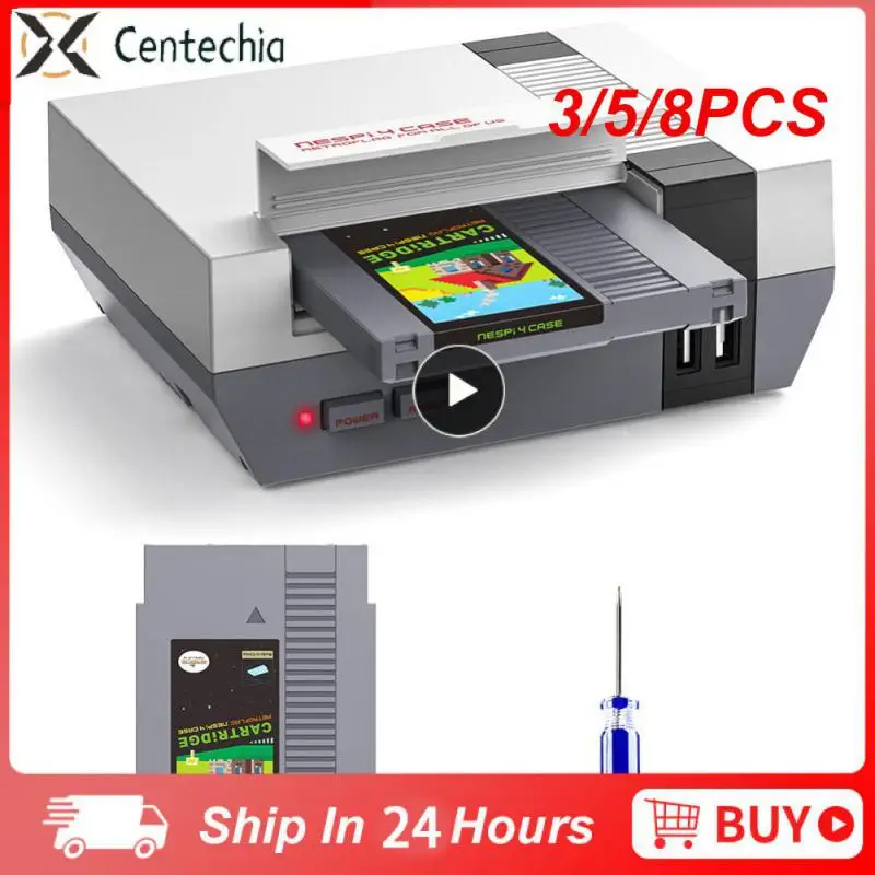 

3/5/8 шт. компактные радиаторы, светодиодный индикатор питания Nespi 4 корпуса, улучшенное рассеивание тепла Geeekpi Game 4pi Nes 4pi, стильный комплект чехлов