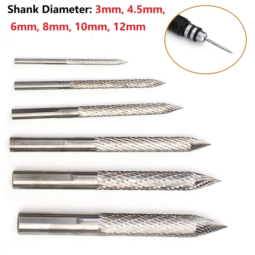 Carbide Cutter Rotary Burrs 3-12mm Shank Mushroom Nail Tyre Repair Drill Bit Patch Plug Tire Pneumatic Tool Accessories |