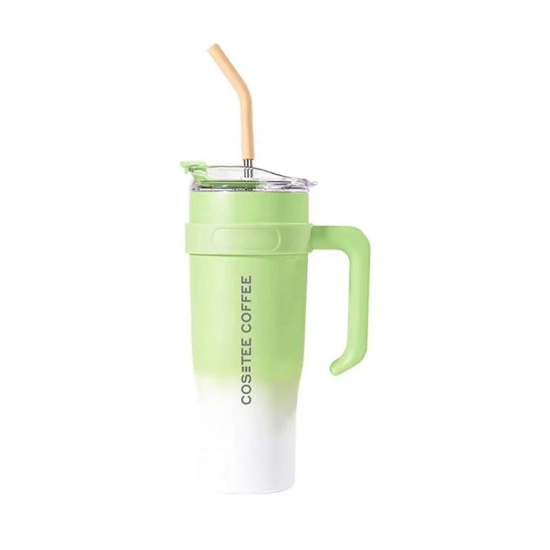 Изолированный стакан на 40 унций с ручкой и крышкой чашка для кофе со льдом из