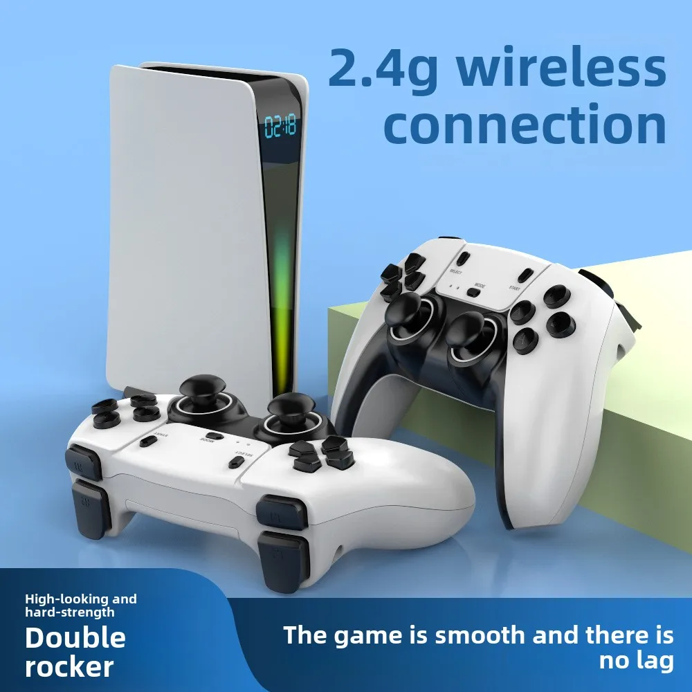 Фото D3S 2,4G Беспроводная игровая консоль с двойной ручкой в стиле ретро с функцией отображения времени 1000+ игр Surpport 10+ симуляторов №1