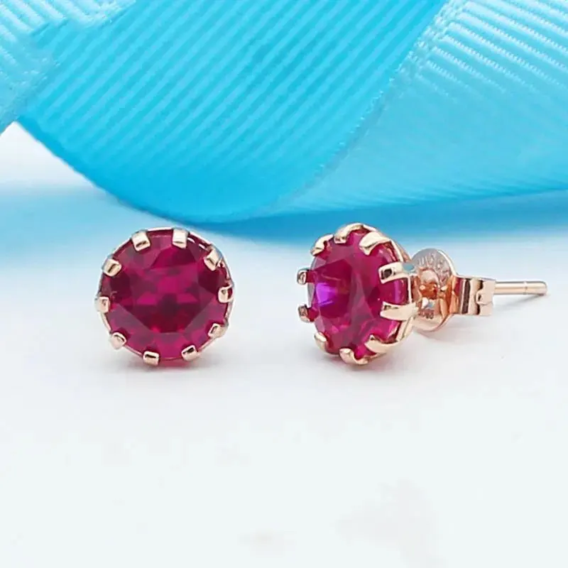 

Украшения Ruby ear studs585 из фиолетового золота, инкрустированные 14 к розовым золотом, новые роскошные очаровательные серьги для женщин